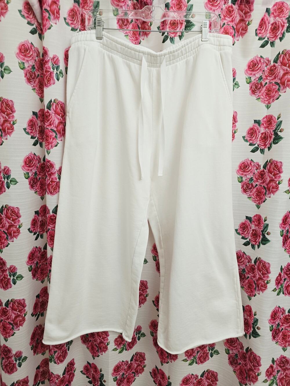 Haven Well Within Organic Cotton White Wide Leg Athletic Sweatpants Women's XL